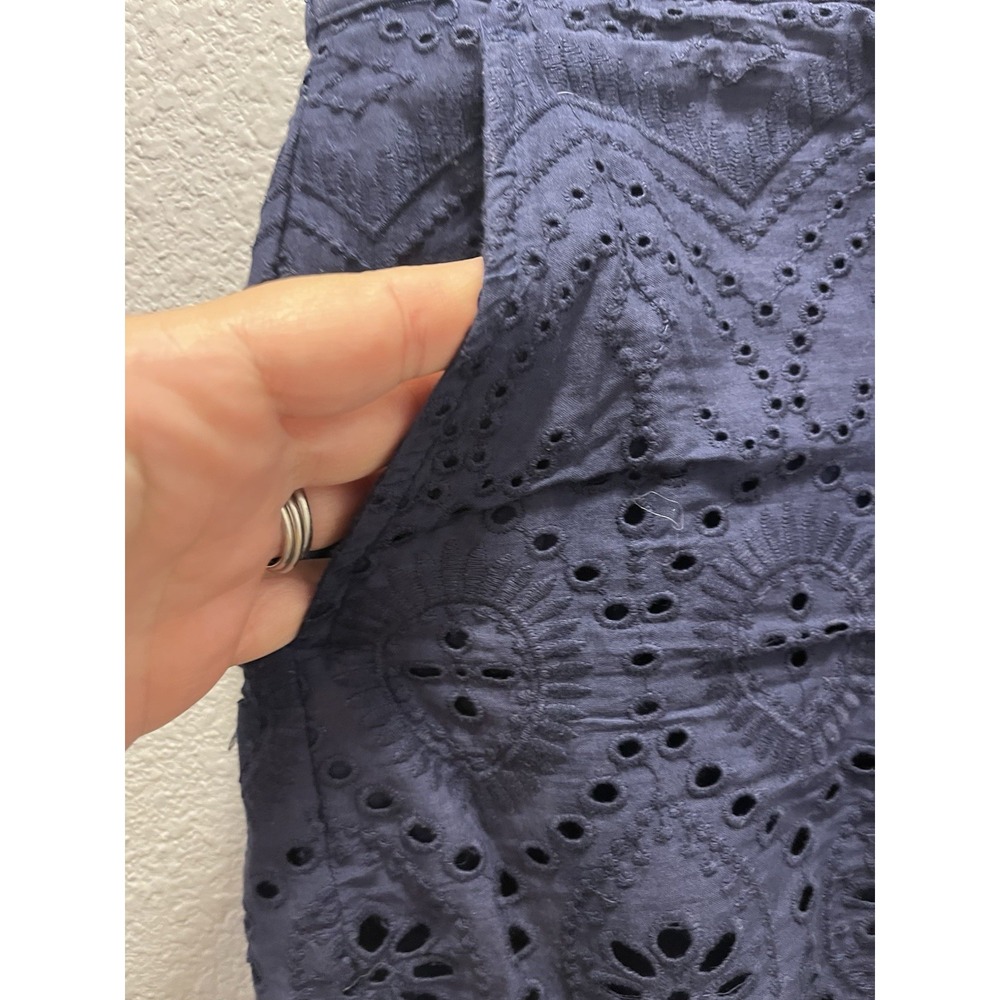 Ann Taylor Navy Eyelet Scalloped Skort - Picture 2 of 5